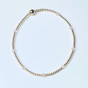 Pale pink crystals with 14k gold filled beads.